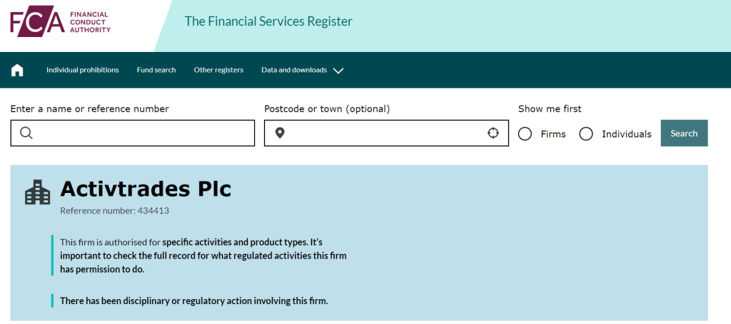 ActivTrades Regulering