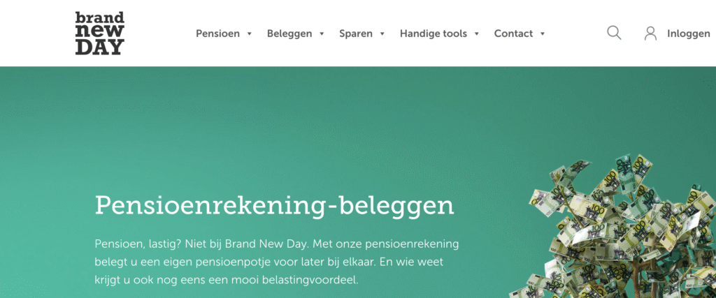 Brand new day landing-page Bron: 